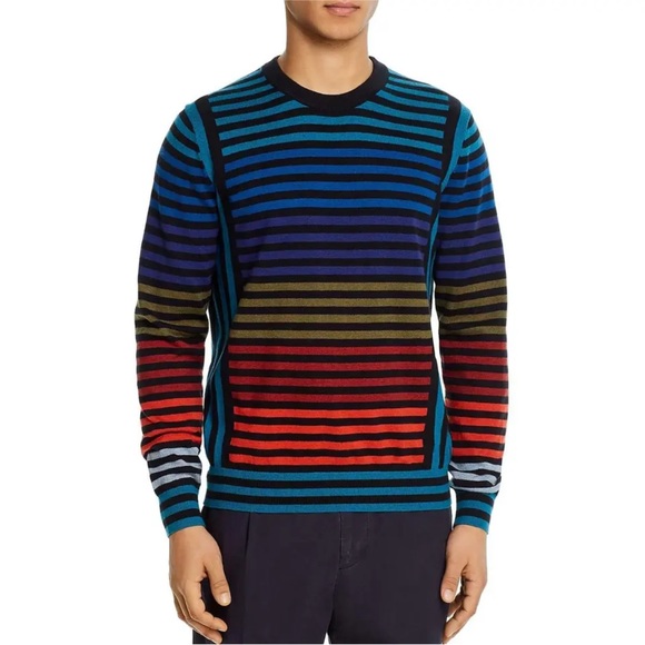 Men’s PS Paul Smith Wool Blend Striped Crewneck Sweater - Picture 1 of 2